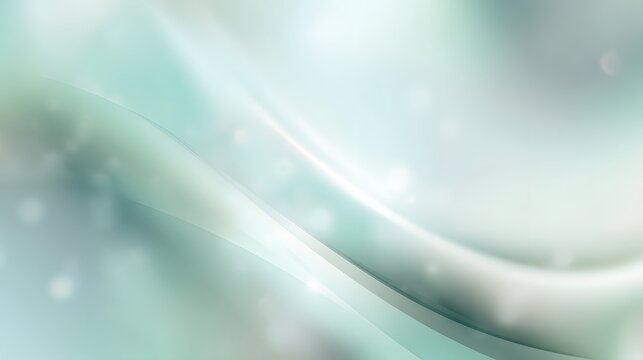Abstract green and blue background with smooth lines and bokeh, soft pastel colors. abstract background with soft blurred waves and bokeh light effects