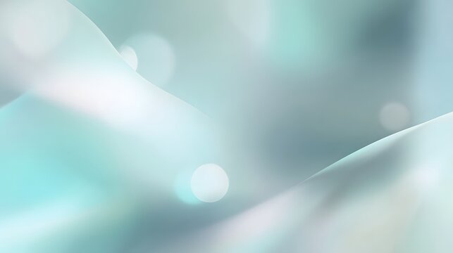 Abstract green and blue background with smooth lines and bokeh, soft pastel colors. abstract background with soft blurred waves and bokeh light effects