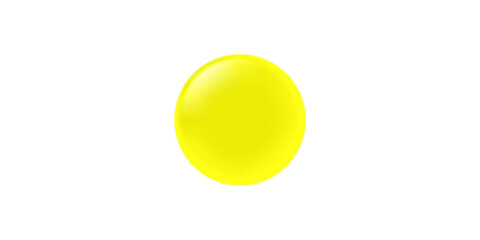 A single, glossy, bright yellow sphere isolated against a clean white background.