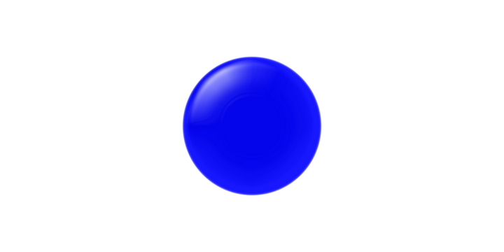 A single shiny blue sphere with a glossy reflection, isolated on a plain white background. - Powered by Adobe