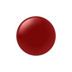 A perfect three-dimensional glossy red sphere with a soft highlight, isolated on a white background.