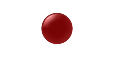 A single glossy red sphere with a bright highlight, isolated on a clean white background.