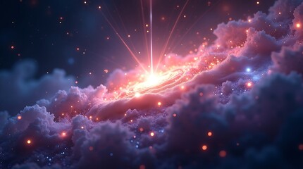 Star beam Sparkle in the Glowing Galaxy, Starlight Flash Across the Fantasy Sky, Galaxy Glow: A Trail of Magical Shimmers, Celestial Sparkle Burst