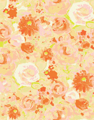 Romantic floral print with wildflowers sketch. Seamless pattern, gentle botanical background with various small flowers. Vector illustration.