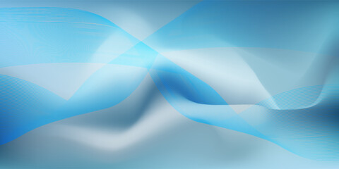 Abstract glowing wave lines on dark blue background. Dynamic wave pattern. Modern flowing wavy lines. Futuristic technology concept. Suit for banner, poster, cover, brochure, flyer, 