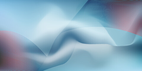 Abstract glowing wave lines on dark blue background. Dynamic wave pattern. Modern flowing wavy lines. Futuristic technology concept. Suit for banner, poster, cover, brochure, flyer, 