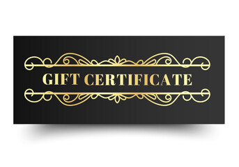 Elegant Gift Voucher Sale with Ornament Simple design. Design for invitation, certificate, gift coupon, ticket or voucher