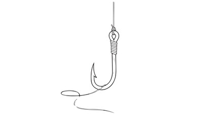Sharp metal fishing hook on a white isolated background vector illustration