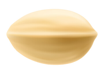 Realistic pistachio in 3d style. Roasted pistachios in shell isolated on white background. Natural organic food. Design element for nuts packaging, advertising, etc. Vector illustration.