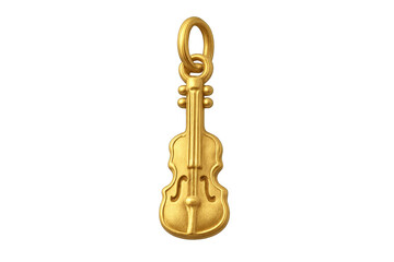 Golden violin charm pendant representing classical music jewelry