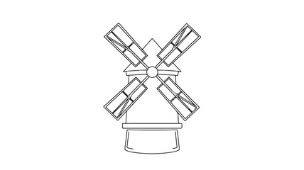 3D illustration of a metal wind turbine symbol sign in hands with a construction design concept on a black background