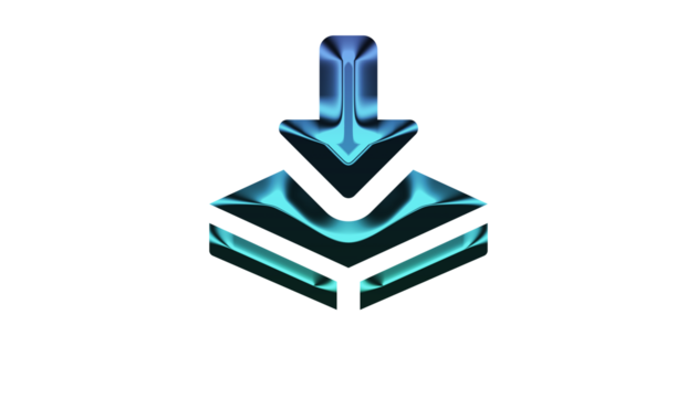 Blue download icon isolated on transparent background symbol of downloading file, data, document, or application modern design element for web and print - Powered by Adobe