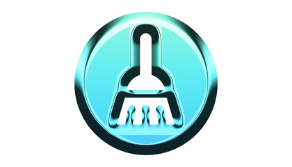 A blue cleaning icon isolated on transparent background, symbolizing hygiene, sanitation, and a tidy environment with its simple yet effective design