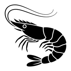 Naklejka premium shrimp icon Silhouette vector on white background