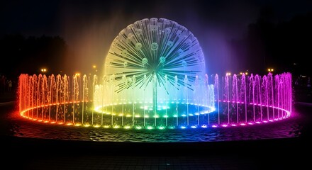 Rainbow Burst of Water