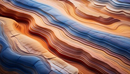 Fault Lines And Colorful Layers In Sandstone