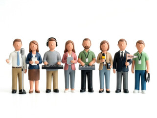 Eine Gruppe von Personen die beim Radio arbeitet