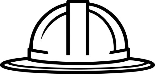 Construction hat illustration in minimal black vector