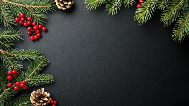 Decorative holiday arrangements featuring pine branches, berries, and pinecones for festive celebrations