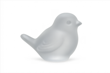 White ceramic bird figurine decorated with simplistic design