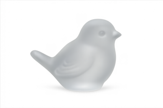 White ceramic bird figurine decorated with simplistic design