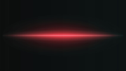 Abstract horizontal red light streak effect on a dark background with lens flare