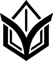 Minimal Futuristic Element – Clean Black Line Art Symbol
