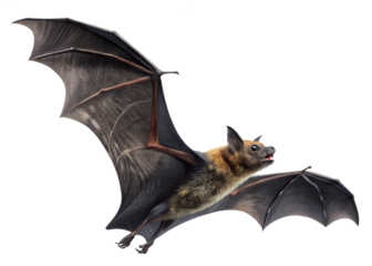 Flying Fox Bat Isolated on Black Background