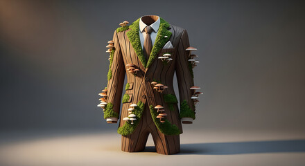 Vintage sculpture of an ancient woman-like 3D army soldier in military uniform with a rifle, artfully depicting the old warrior