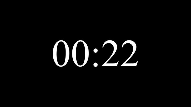 4K Animated [COLOR] Digital Timer Counter [TYPE] on Black Background
