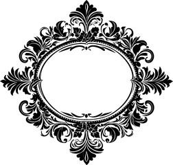 Luxury decorative vintage retro ornamental baroque shield logo icon
