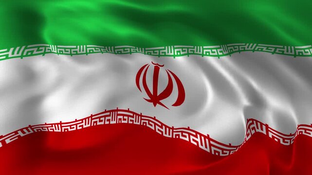 Realistic Iran flag waving in a seamless loop with detailed fabric texture perfect for Nowruz, national events, Independence Day, cultural projects, and 4K visual presentations