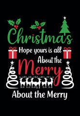 merry christmas greeting card with tree.