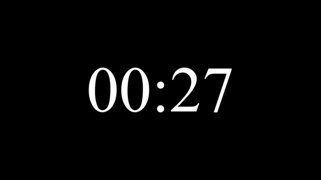 4K Animated [COLOR] Digital Timer Counter [TYPE] on Black Background