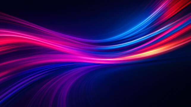 Colorful abstract waves of light create a dynamic visual experience in a dark background setting