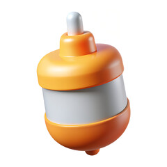 A bright orange and white spinning top toy a classic children s plaything isolated on a clean white background for easy use