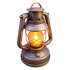 Vintage kerosene lantern with a warm glowing light inside evoking a rustic and nostalgic atmosphere