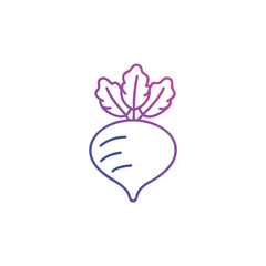 Obraz premium Gradient outline art of a single beetroot vegetable icon with vibrant colors and clean design