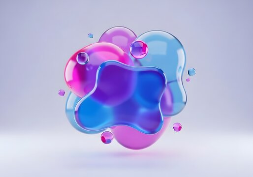 Abstract Neon Liquid Shapes
