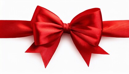 Fototapeta premium Red Bow Ribbon Isolated On White And Png Transparent Background Clipping Path Included