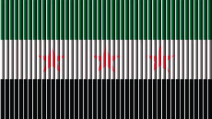 The national flag of syria featuring horizontal bands of red white and black with stars