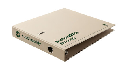 Sustainability strategy binder isolated on white background for business