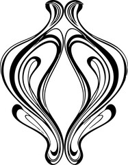 Elegant Art Nouveau flourish design with flowing organic lines and intricate decorative elements, perfect for vintage invitations or sophisticated branding