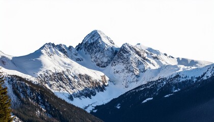 Obraz premium majestic snow covered mountain peaks isolated on transparent cutout background