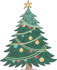 Vector Christmas Tree Illustration – Festive Holiday Design