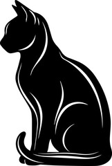 Obraz premium Elegant black cat silhouette with graceful lines, embodying feline mystique and sophistication for design projects.