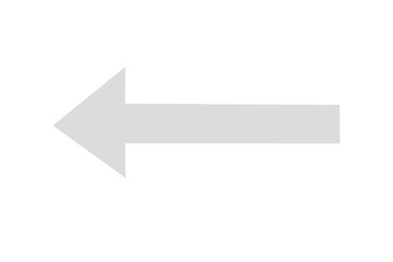 grey straight arrow point left side on transparent background