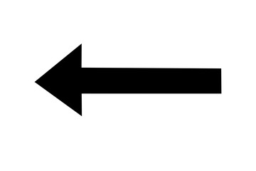 left side pointing black arrow on transparent background. Themes include direction, navigation, pointing symbols, and minimalism png file type stock photo
