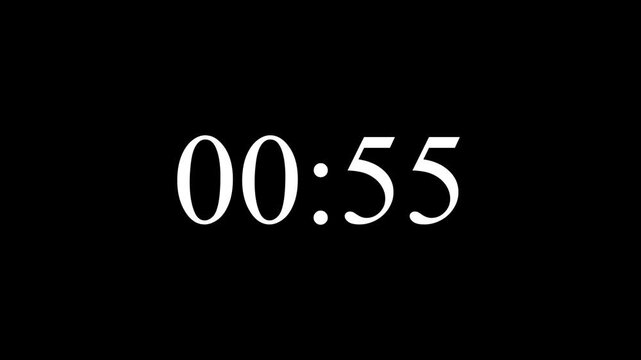 4K Animated [COLOR] Digital Timer Counter [TYPE] on Black Background