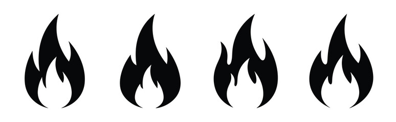 Illustration of the celebration flame simple silhouette vector icon set. happy New Year 2026 vector icons collection.